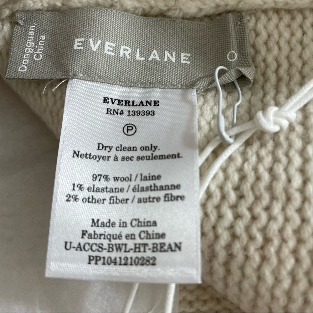 Everlane Felted Merino Wool Beanie Hat in Heathered Oat One Size NWT - Picture 6 of 9